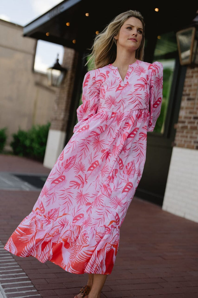 Long Sleeve Jenny Maxi Dress - Pink-Briton Court