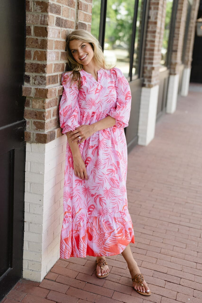 Long Sleeve Jenny Maxi Dress - Pink-Briton Court