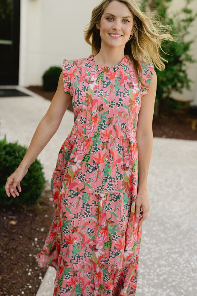 Clara Maxi Dress- Coral Reef-Briton Court