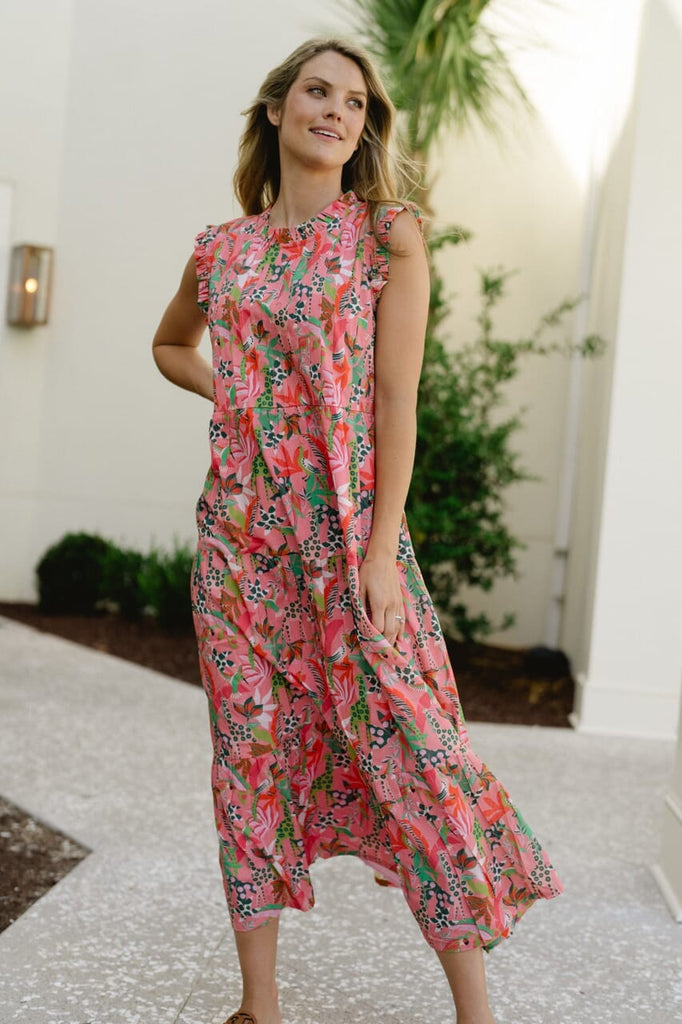 Clara Maxi Dress- Coral Reef-Briton Court