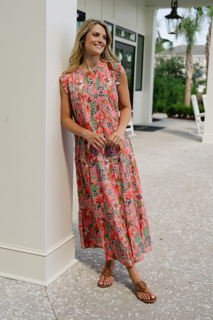 Clara Maxi Dress- Coral Reef-Briton Court