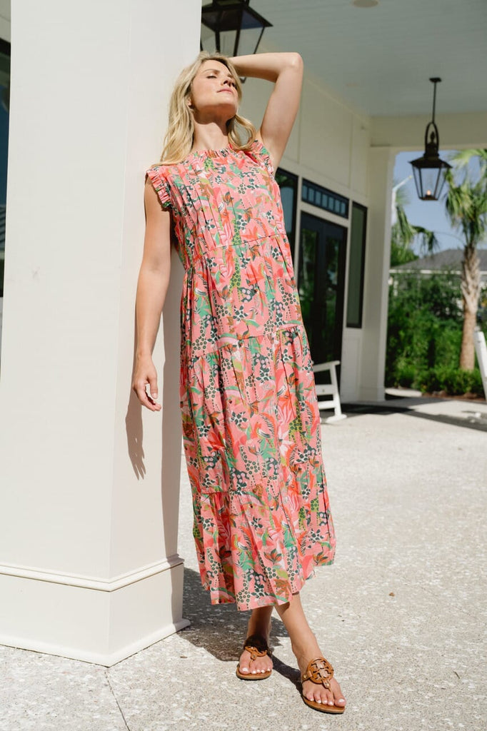 Clara Maxi Dress- Coral Reef-Briton Court