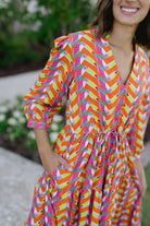 womens multi colored tie waist maxi dress - briton court