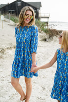 blue printed mini dress - briton court