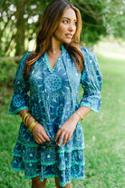 womens printed mini dress - briton court