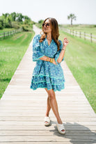 womens printed mini dress - briton court