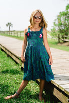 girls printed sequin tie dress - briton court