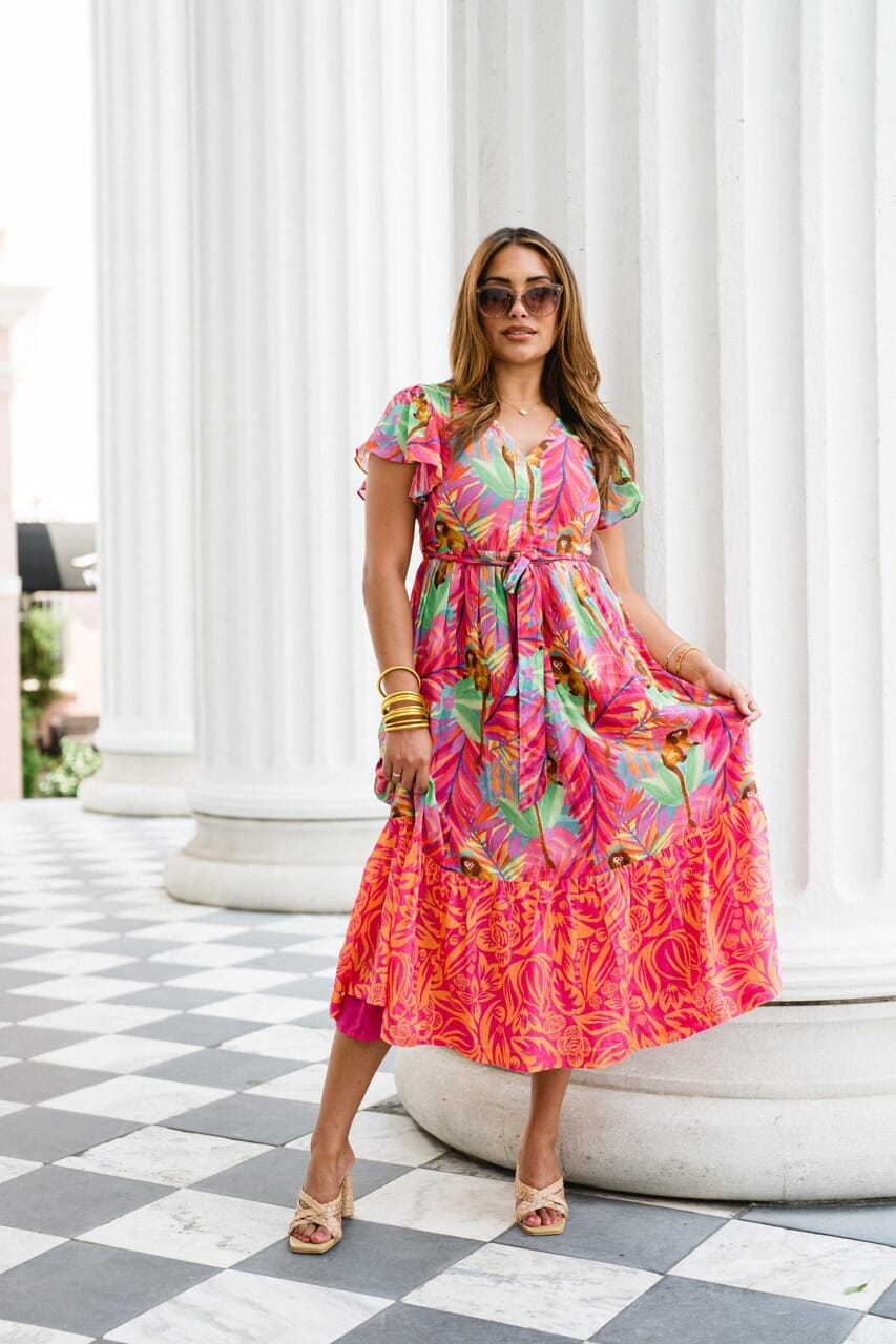printed midi dress - briton court