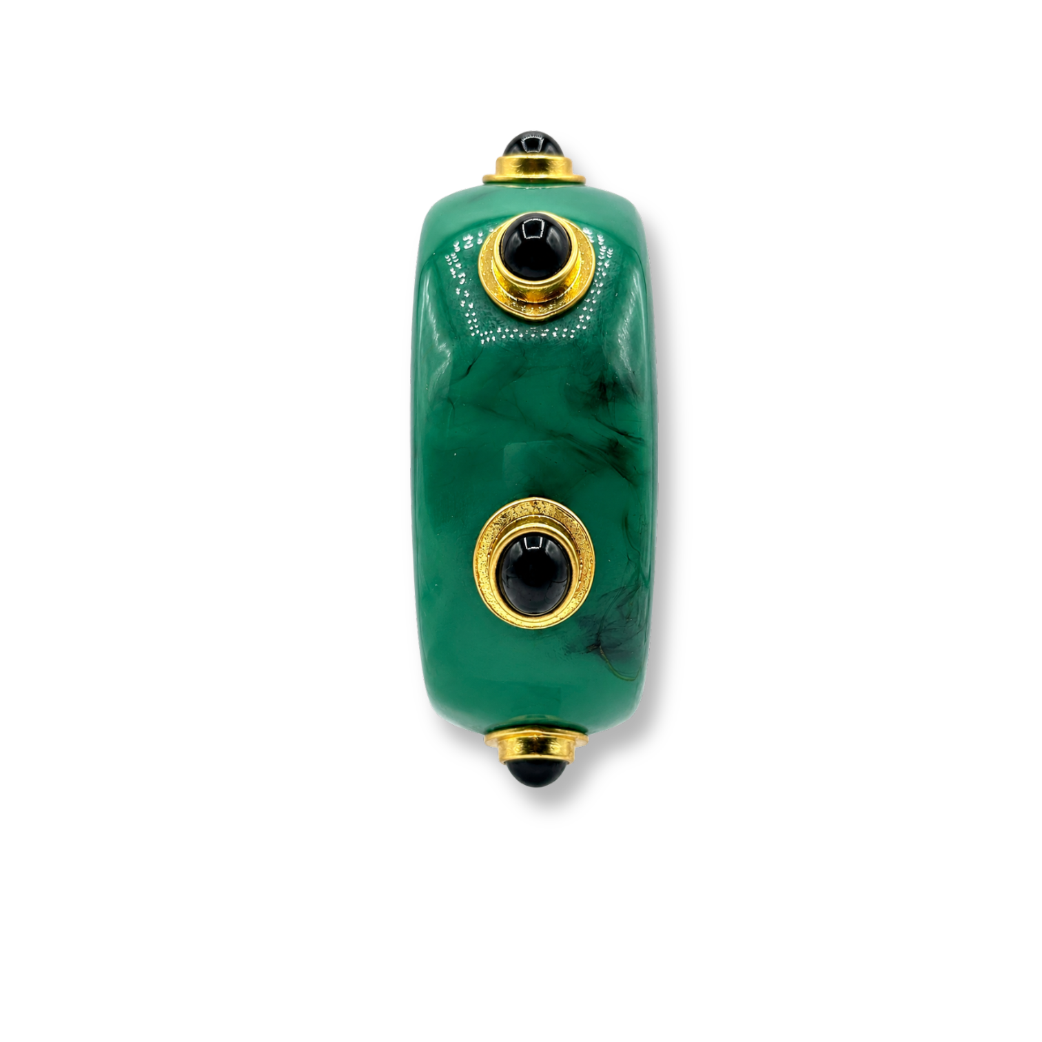 Renee Bangle In Malachite Resin And Black Onyx Stones-Briton Court