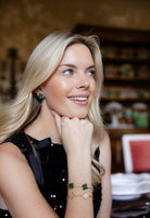 The Catherine Bracelet - Emerald Clover Stone adjustable Bracelet - 18k Gold Plated-Darby Clark Collection-Briton Court