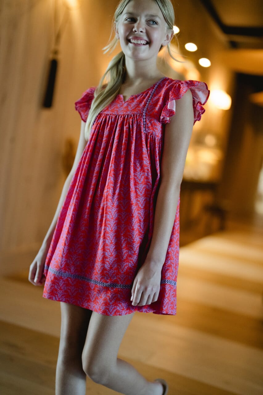 Girls Ellen Dress - Red-Briton Court
