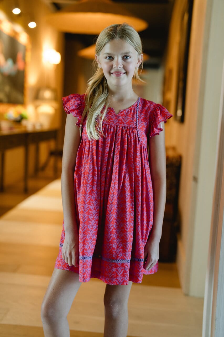 Girls Ellen Dress - Red-Briton Court
