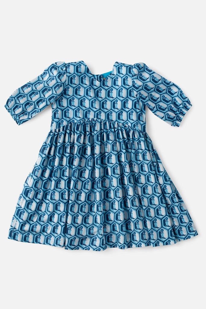 girls boot print dress - briton court