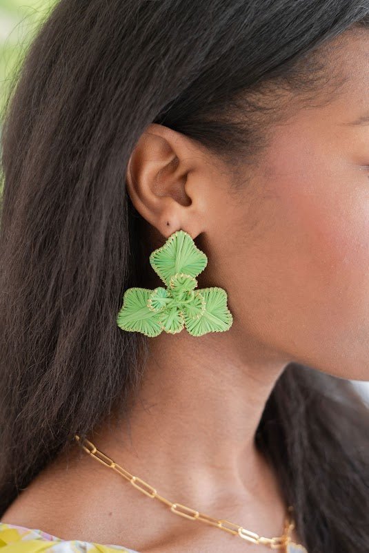 Kaia - Raffia Flower Earring-Briton Court