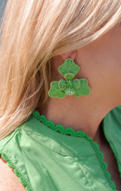 Kaia - Raffia Flower Earring-Briton Court