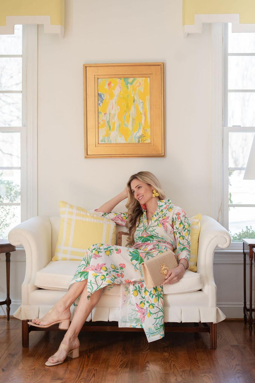 Kaia - Raffia Flower Earring-Briton Court