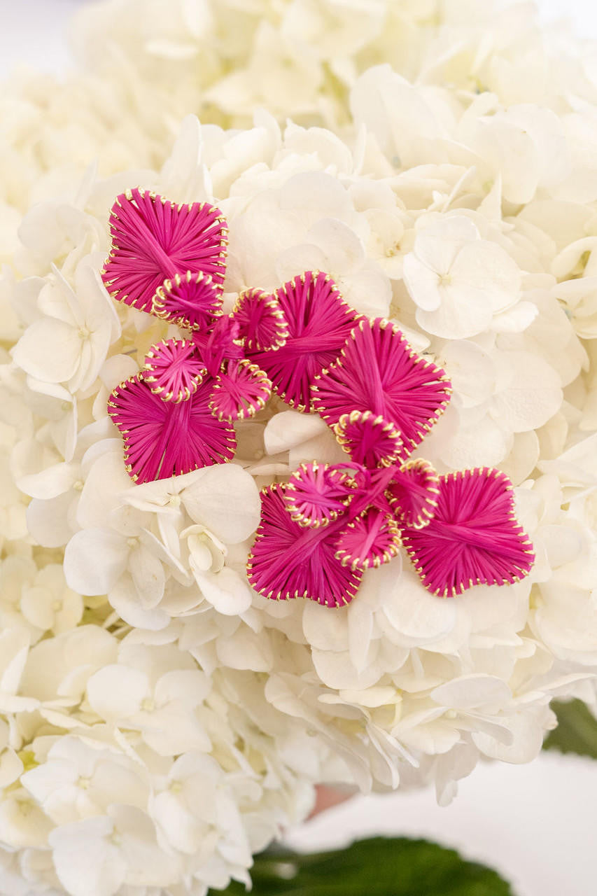 Kaia - Raffia Flower Earring-Briton Court