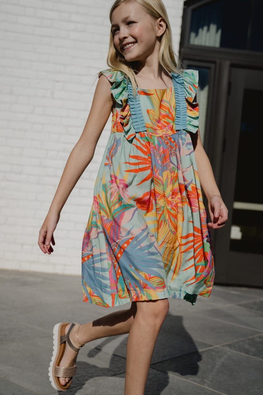 Girls Ruby Sleeveless Dress-Briton Court