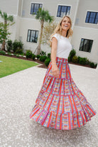 Savannah Skirt - Striped Floral Geo-Briton Court