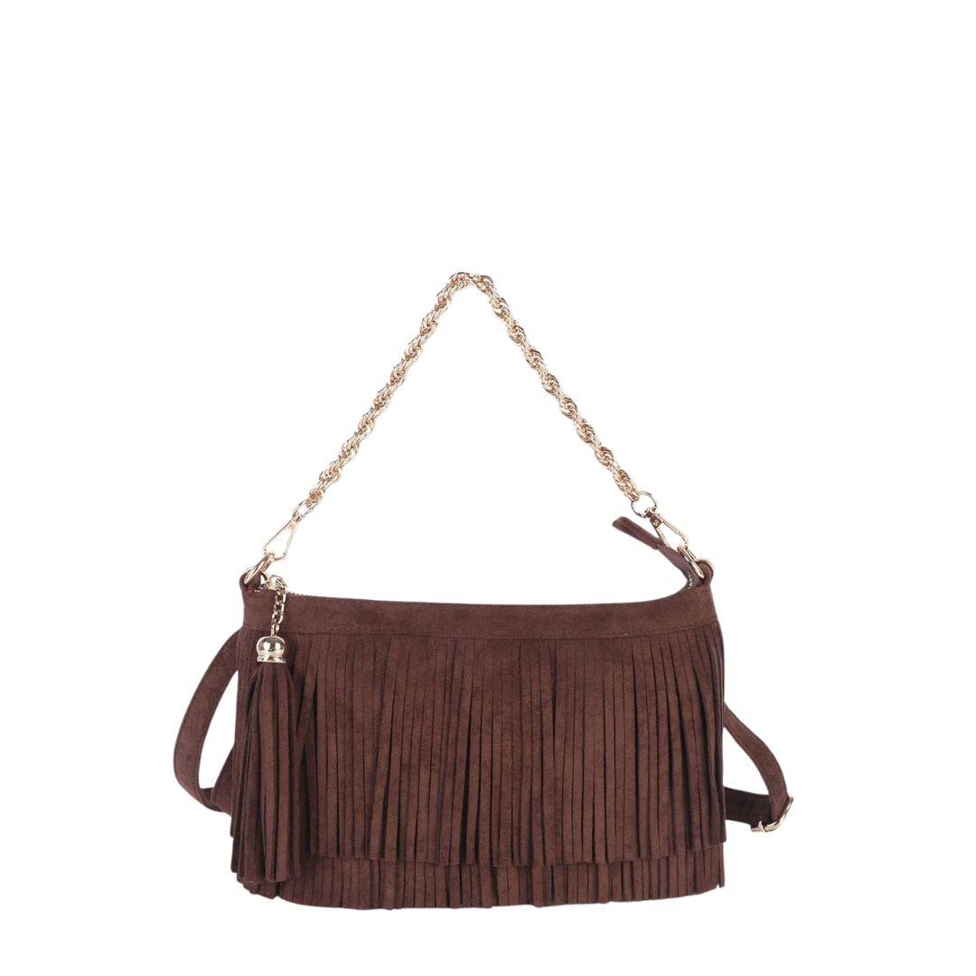 Sloane Fringe Faux Suede Clutch-Briton Court