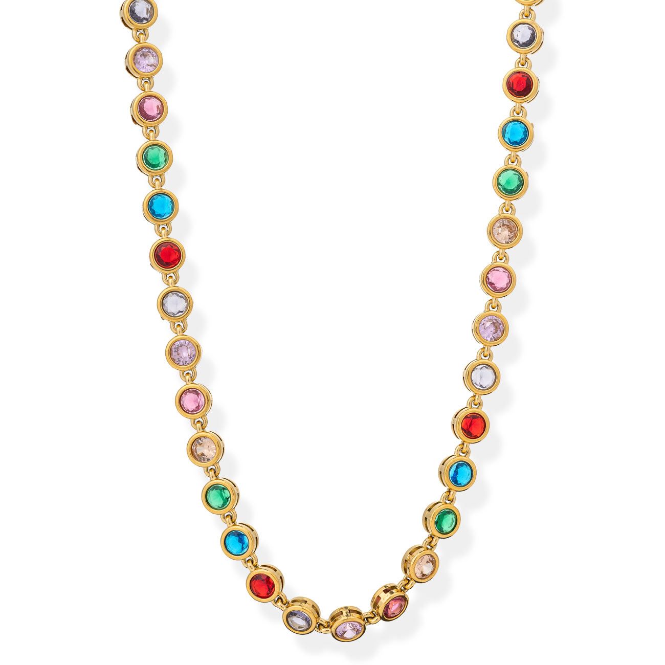 CELESTE COLORED TENNIS NECKLACE-Briton Court