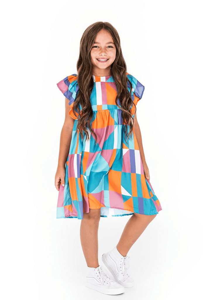 girl in colorful dres