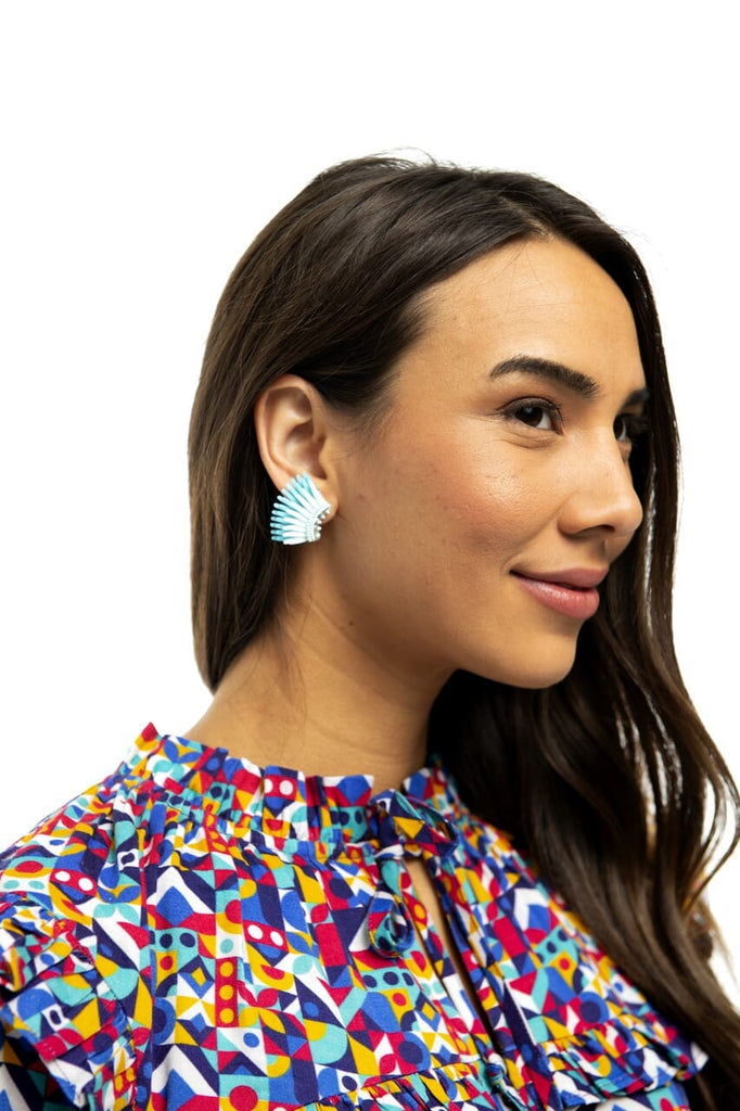 girl wearing mignonne earrings