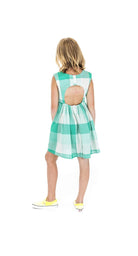 Girls Exploded Gingham Picnic Dress-Briton Court